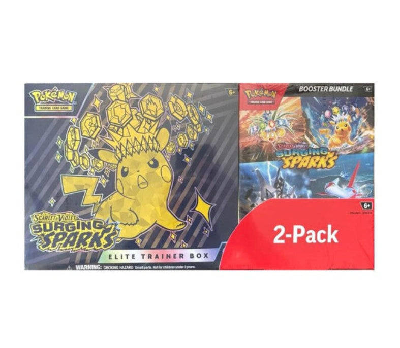 Pokémon Scarlet & Violet Surging Sparks Elite Trainer Box & Booster Bundle 2-Pack